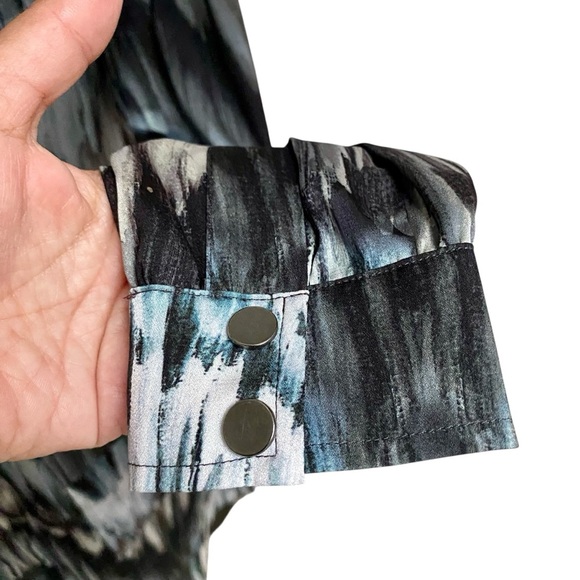 Haute Hippie Feather Print Lace Up Mini Dress 4 Boho Silky Designer Night Out - Picture 8 of 16